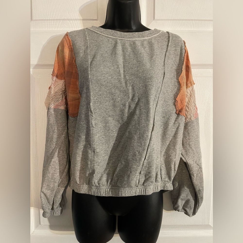 Easel Cropped Sweatshirt Patchwork - image 1